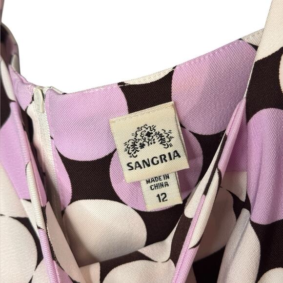 ⭐ 🔥 50% OFF SALE — FINAL PRICESangria Purple Polka Dot Sheath Dress Size 12 - Picture 4 of 9